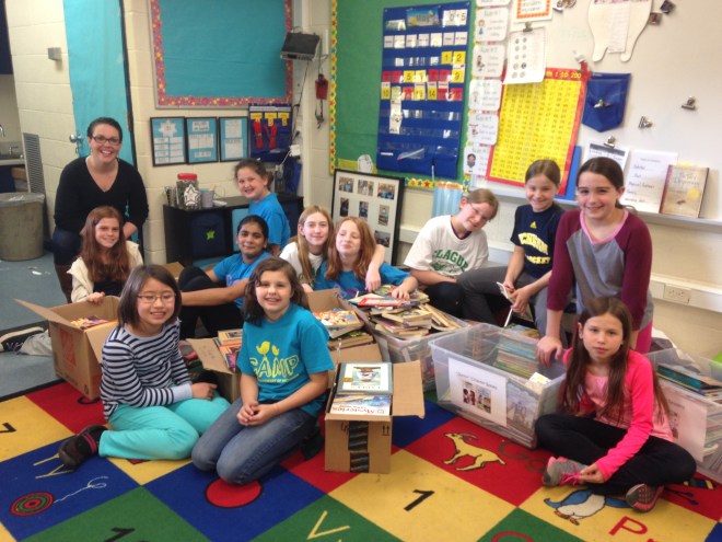 Girl Scout Junior Troop 40001 with RX for Reading Executive Director Mary-Catherine Harrison