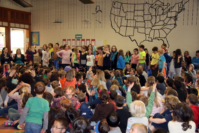 The 4th Grade Service Squad made the book drive a reality.