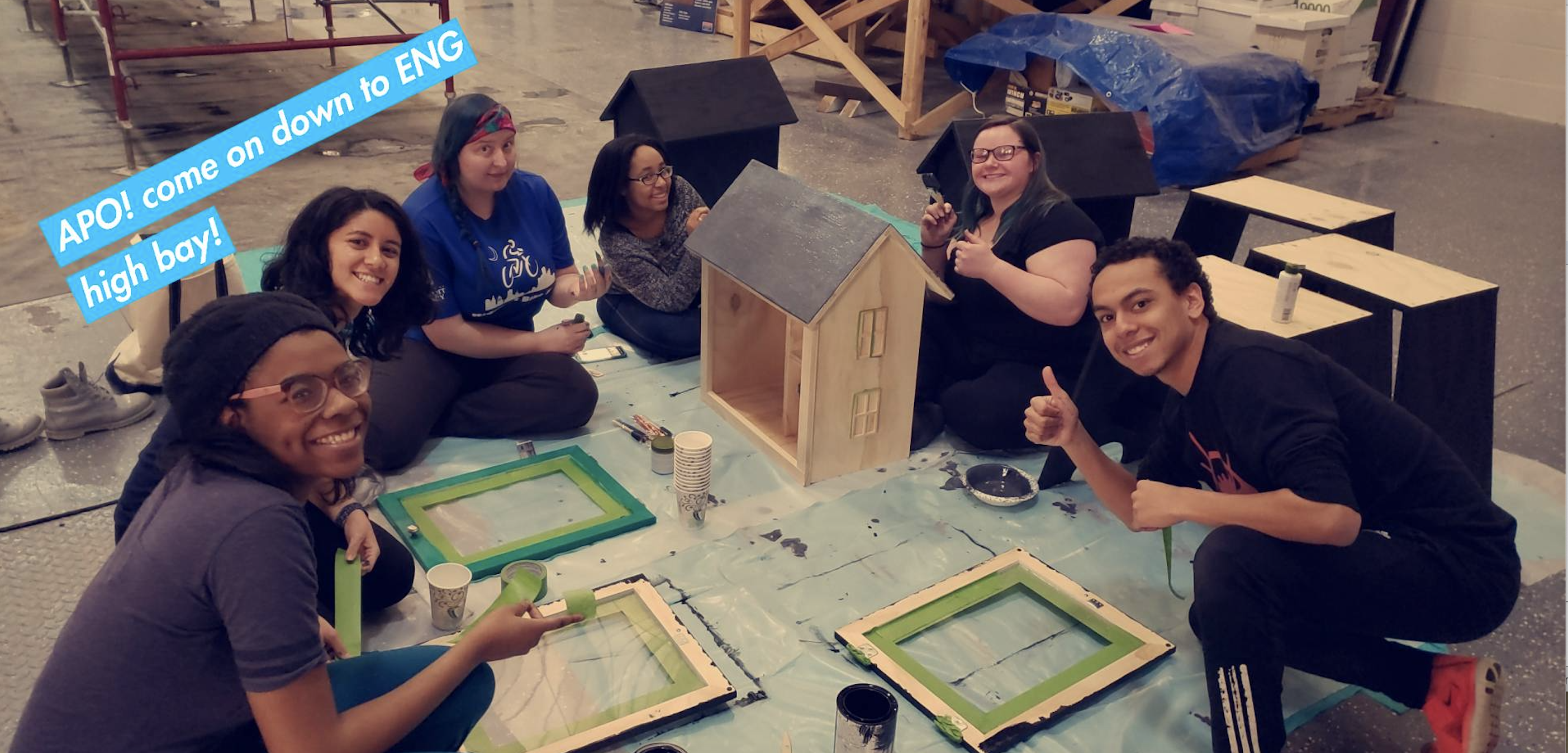 Members of the APO Service Fraternity hard at work