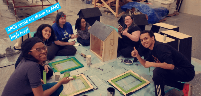 Members of the APO Service Fraternity hard at work