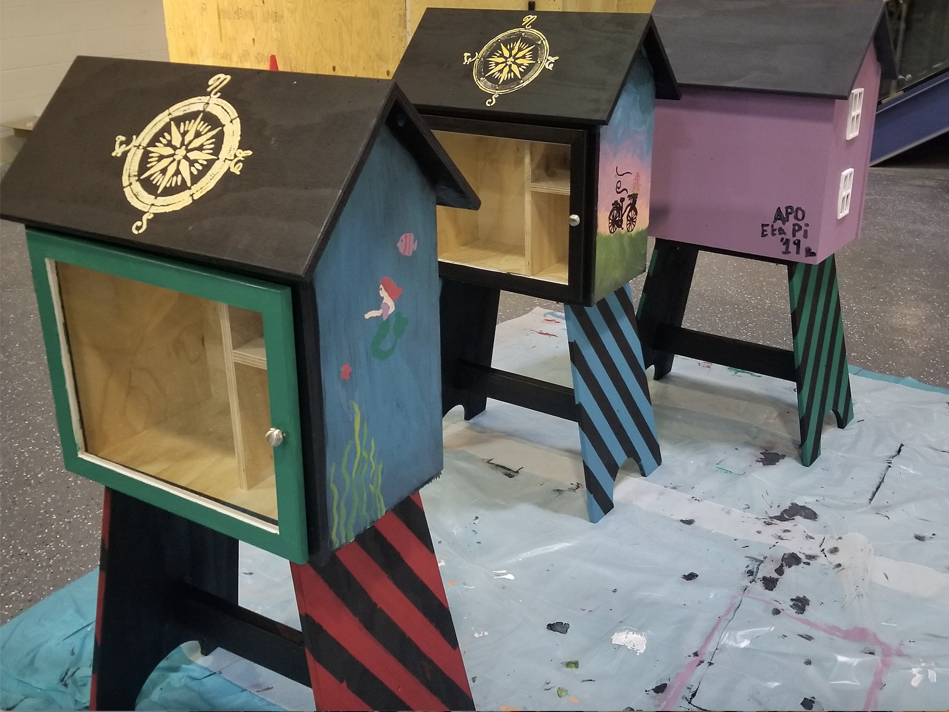 Three Little Libraries, all in a row