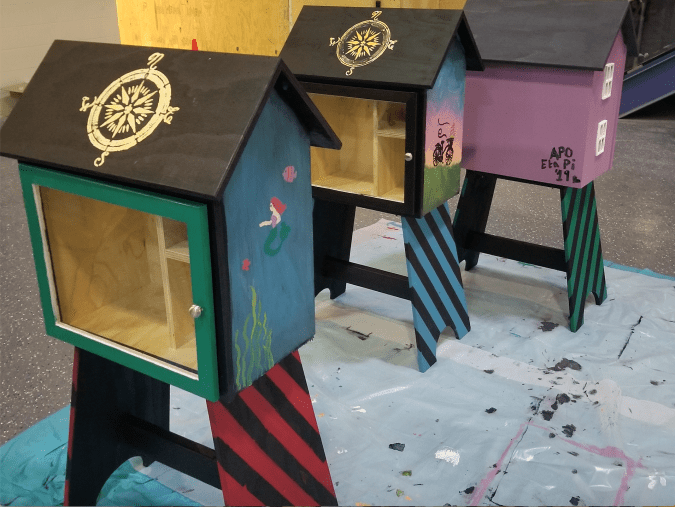 Three Little Libraries, all in a row